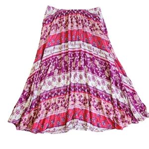 Woman Within Full Skirt 18 20 Purple Pink Floral Long Modest